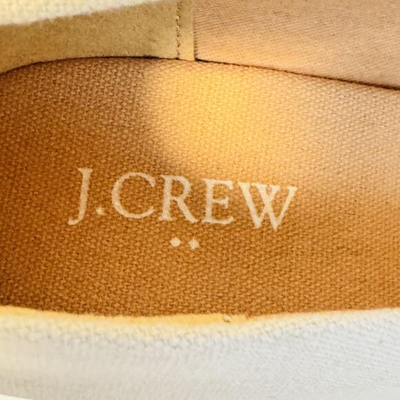 J Crew Shoes Womens 7 Beige Canvas Seville Wedge Espadrille Slip On Heels Summer - Picture 11 of 13